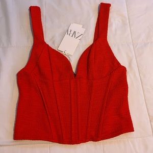 Red Zara Corset Top ❤️‍🔥